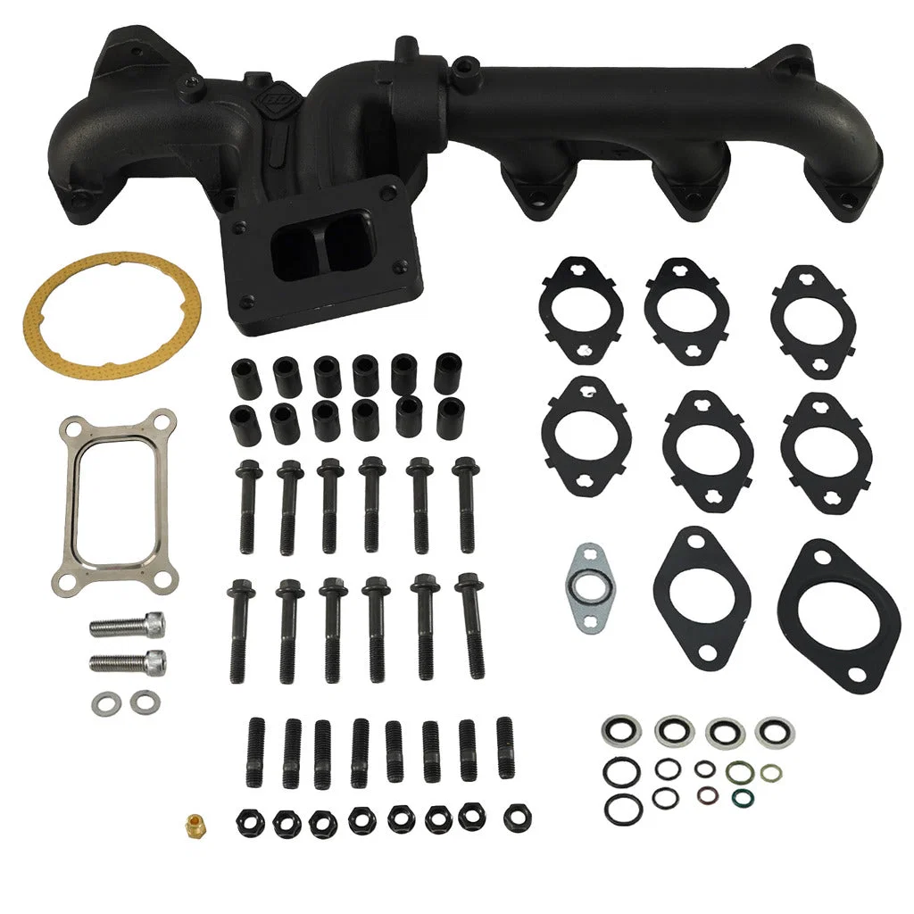 1046069 – BD DIESEL Exhaust Manifold, Cast Iron With Gaskets With Mounting Hardware Two-Piece Slip Joint